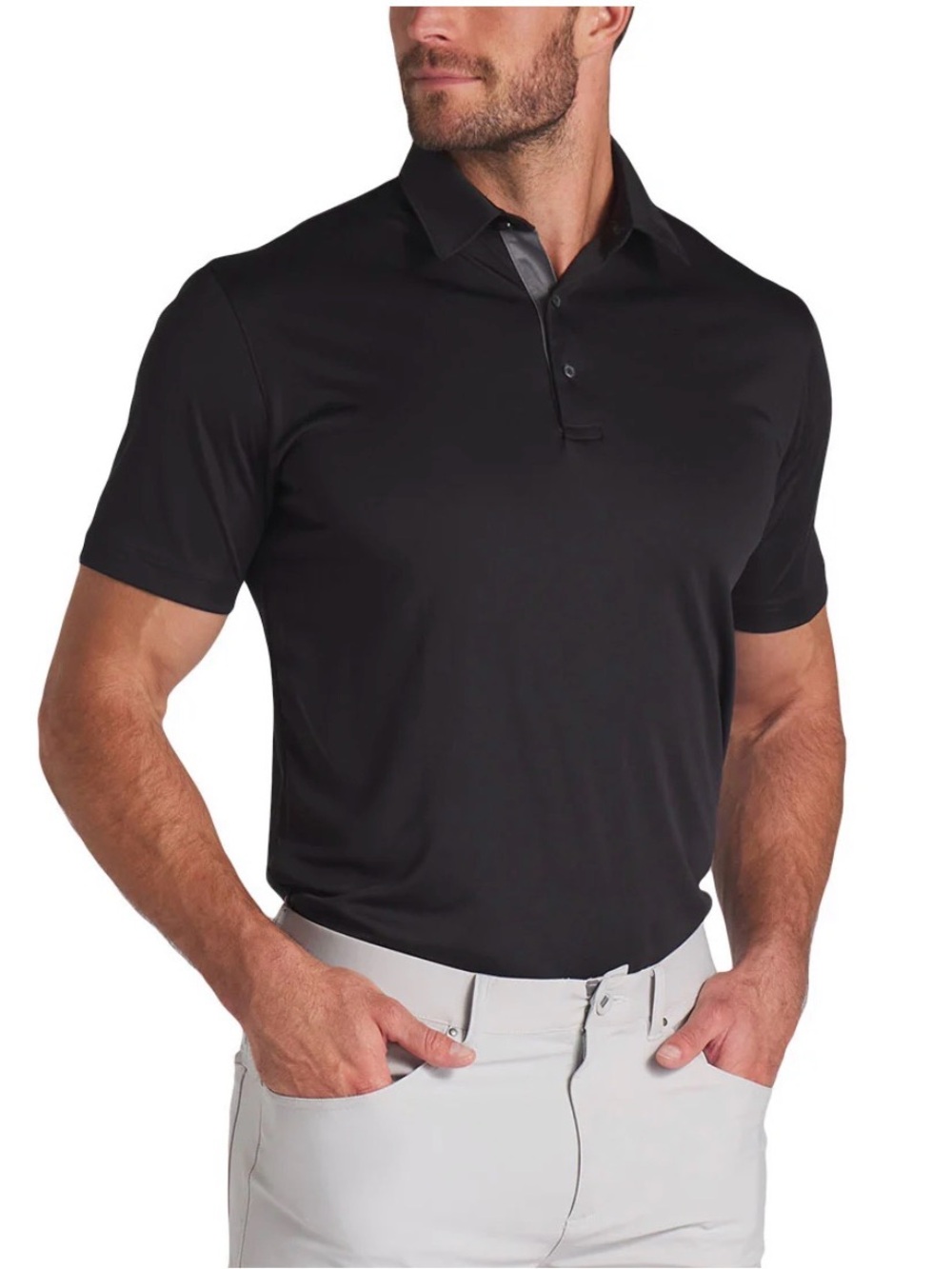 NWT Puma Golf MATTR Brigade Short Sleeve Polo Large Black MSRP $70